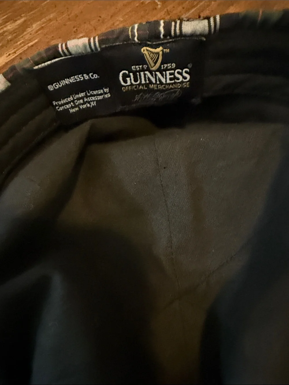 Guinness newsboy plaid hat